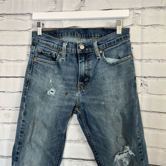 Levi’s 511 Men’s Blue Jeans Distressed Straight Workwear Streetwear 30X32 Faded - Picture 5 of 15